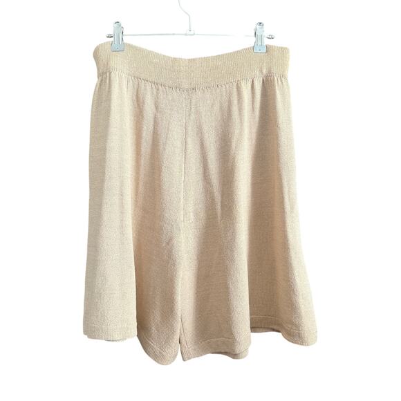 90s Vintage SKENE St. JOHN | Beige Santana Knit Relaxed Shorts | Size 6 - Picture 2 of 6